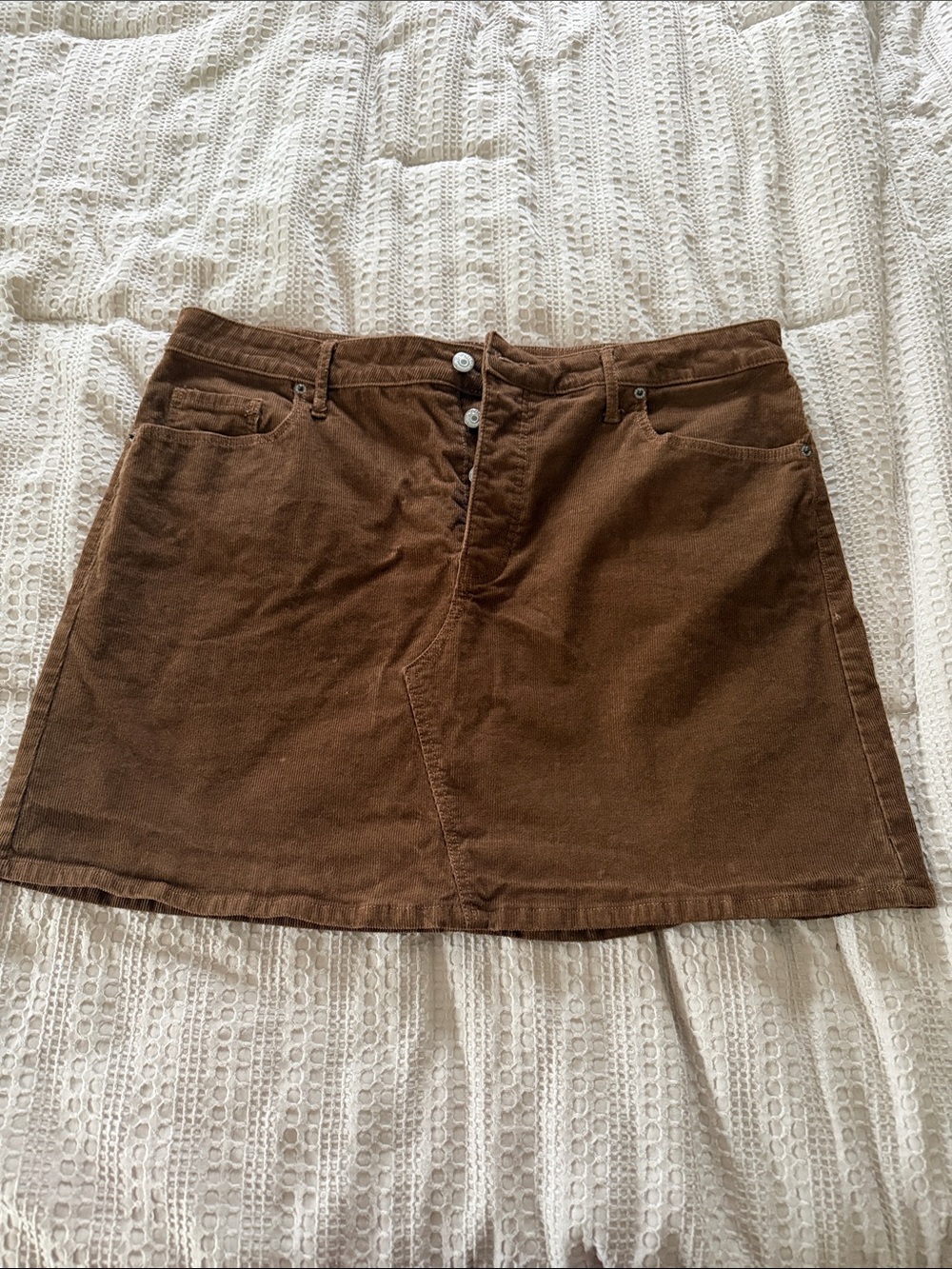 Old Navy Brown Corduroy Mini Skirt High-Rise Secret-Slim Pockets